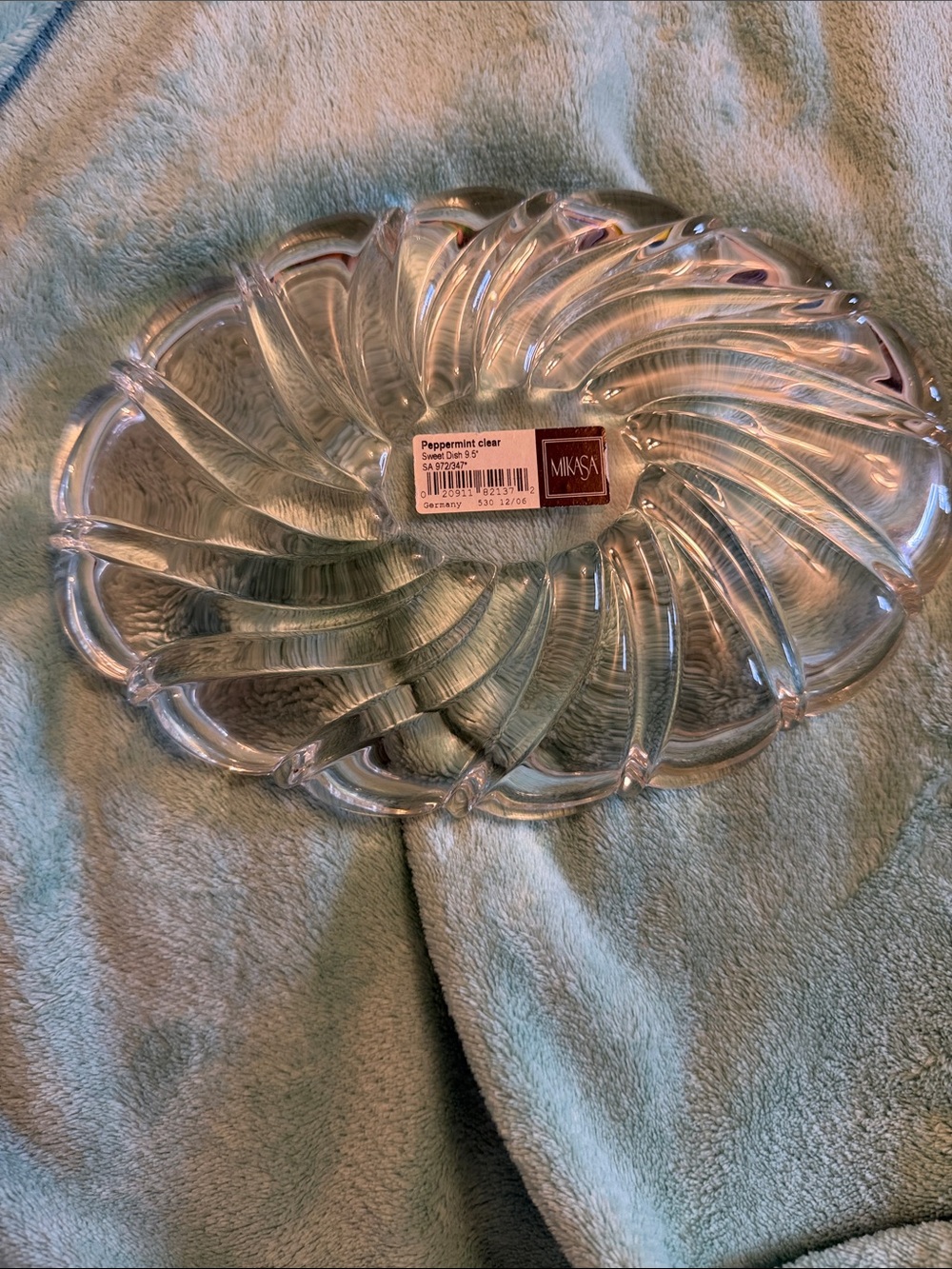 Mikasa Clear Peppermint Swirl Glass Vanity Tray
